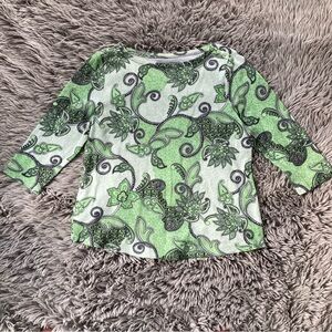 Charter Club-Pima Cotton- LARGE-Green Paisley Top